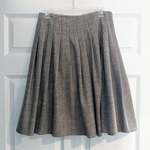 Vintage tan wool tweed A-line skirt.